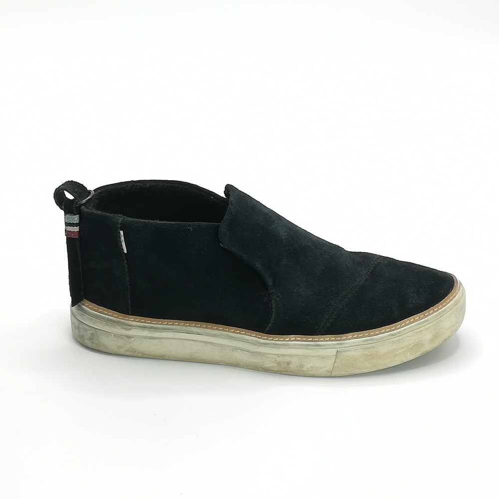 Toms Shoes Womens‎ Slip On Paxton Black Suede Leather Sneaker 8.5